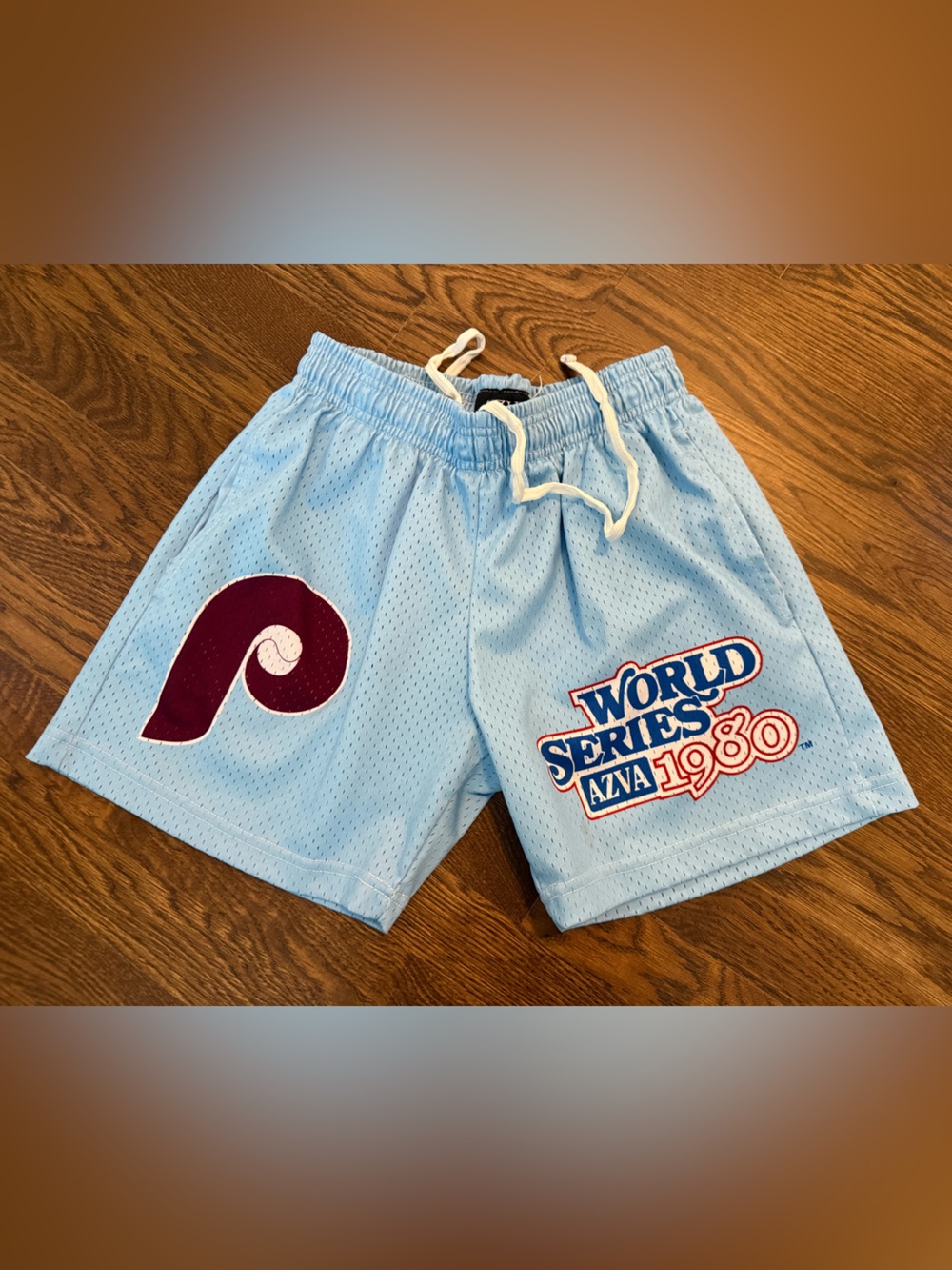 Light Blue 'World Series 1980' Athletic Shorts
